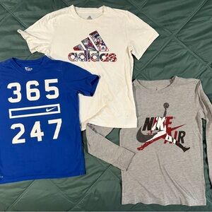 Nike adidas Kids Short and Long Sleeve Tee bundle